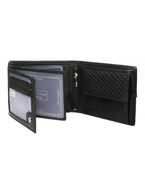 Usnjena edinstvena denarnica v črni barvi Rovicky