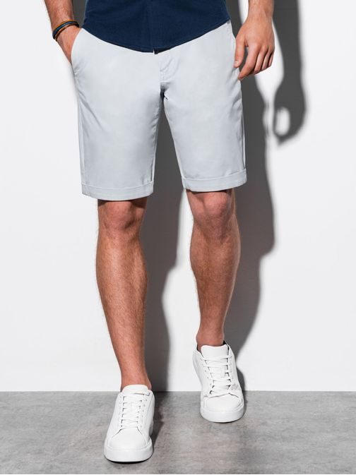 Preproste kratke hlače v svetlo sivi barvi W243