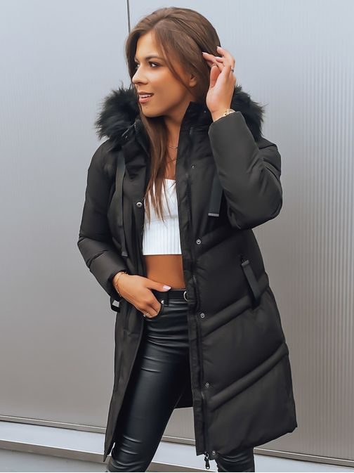 Črna ženska bunda edinstvenega izgleda Salis
