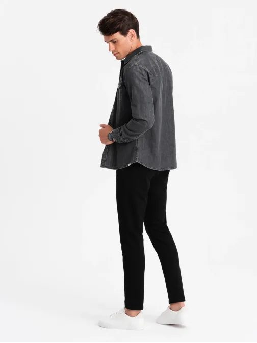 Jeans črna moška srajca V3 SHDS-0115