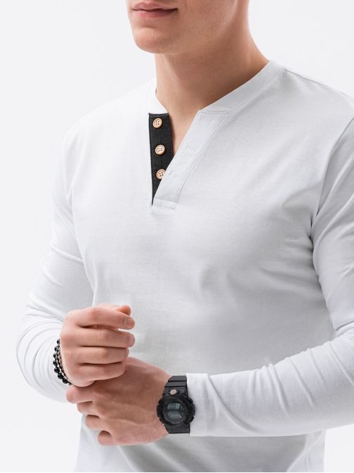 Majica z dolgimi rokavi v beli barvi L133