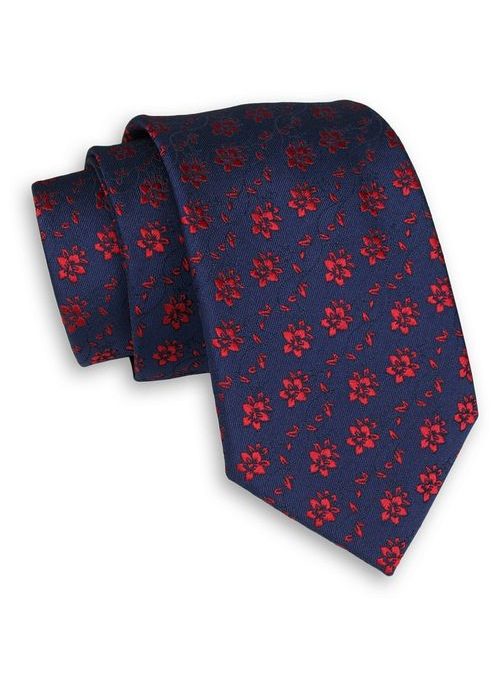 Granat kravata z rdečimi rožami