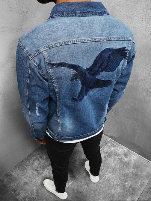 Nebeško modra jeans jakna brez kapuce NB/MJ507B