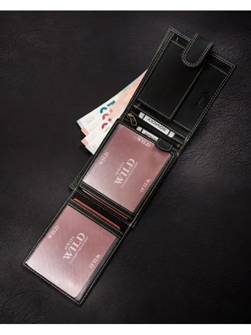 Moška usnjena denarnica v grafitni barvi WILD