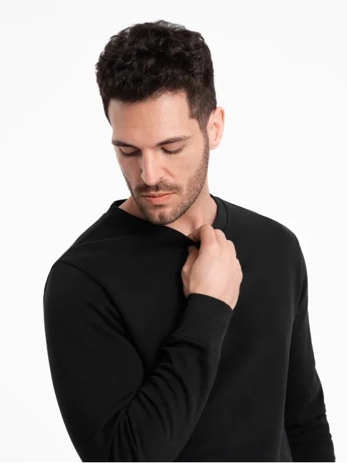 Osnovni črn pulover brez kapuce V5 SSBN-0175