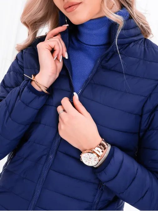 Ženska modna prehodna jakna v temno modri barvi CLR008