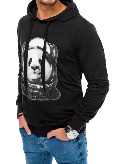 Originalen črn pulover s potiskom Panda