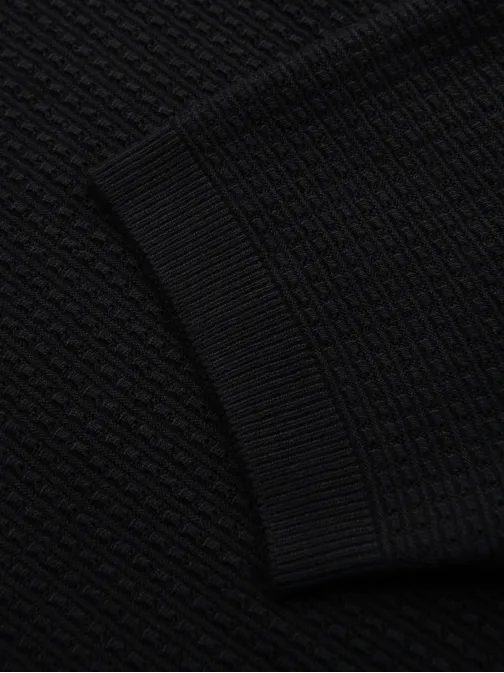Moška črna pletena polo majica V3 POSS-0157