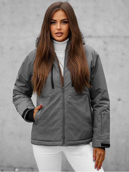 Temno siva prijetna ženska zimska bunda JS/HH012/2Z