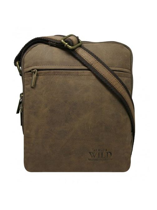Rjava usnjena stilska torbica Wild