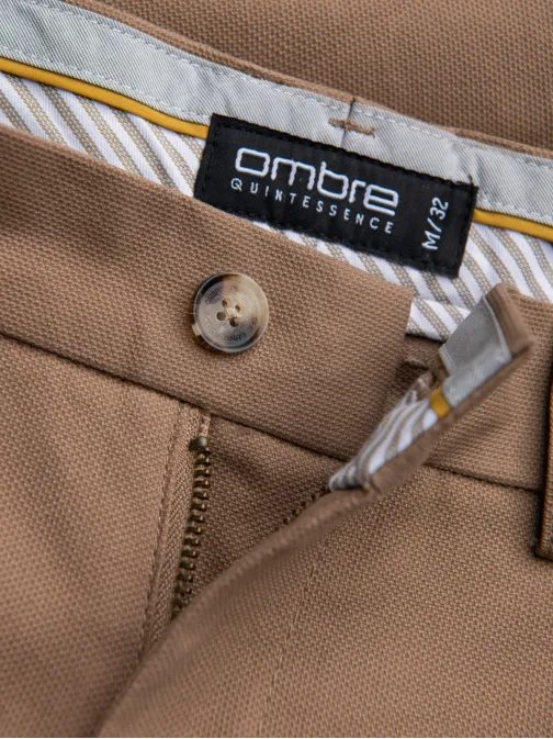 Moške svetlo rjave chinos hlače slim fit V2 PACP-0186