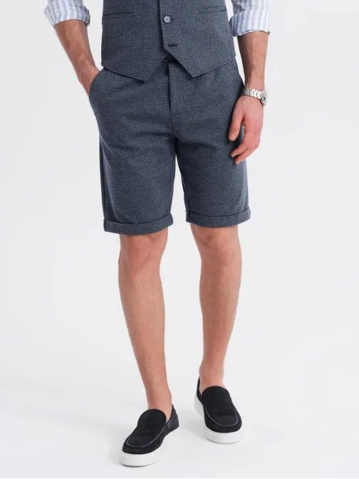 Temno moder eleganten komplet (telovnik + kratke hlače) V1 Z112