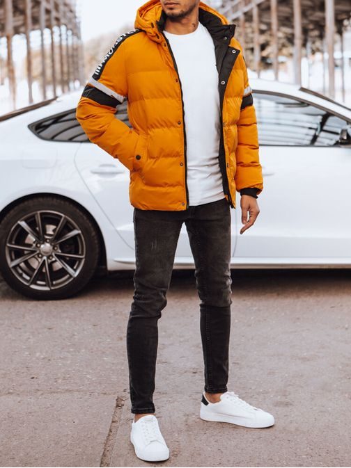 Trendovska rumena moška zimska jakna