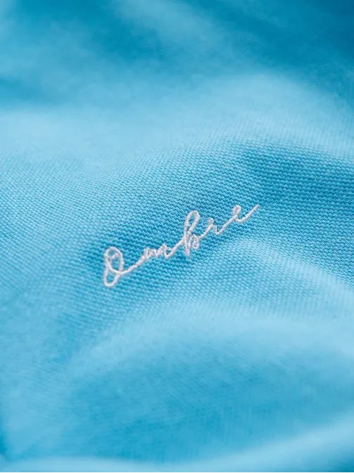 Bombažna modra polo majica z nežnim napisom V3 S1746