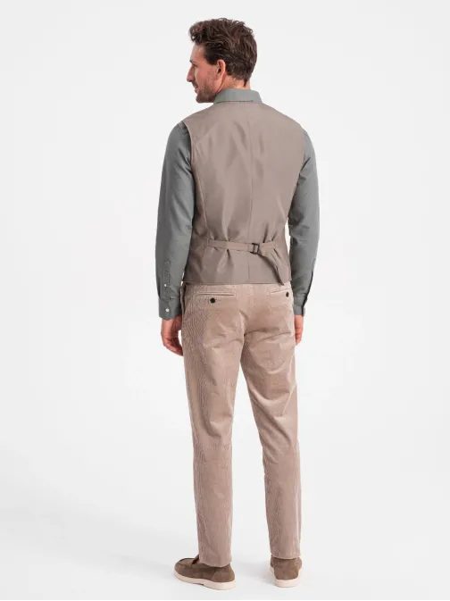 Trendi bež eleganten telovnik V2 BLZV-0112