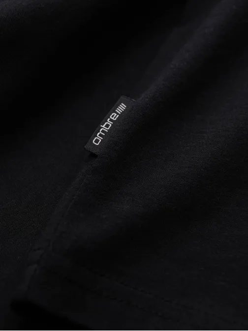 Bombažna moška črna majica z V-izrezom V1-TSBS-0145