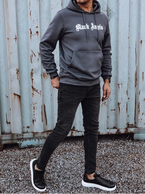 Edinstven moški temno siv pulover