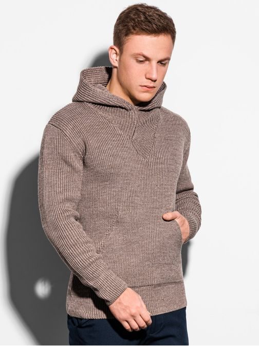 Rjav stilski pulover E181