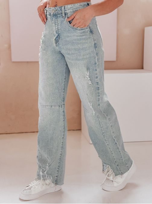 Moderne široke svetlo modre ženske kavbojke BAGETSON