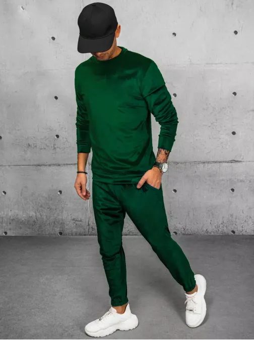 Pulover iz velurja v zeleni barvi