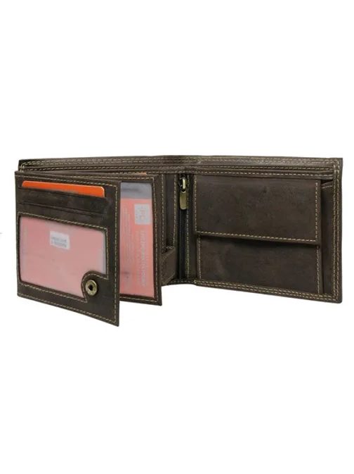 Moška usnjena denarnica RFID v rjavi barvi