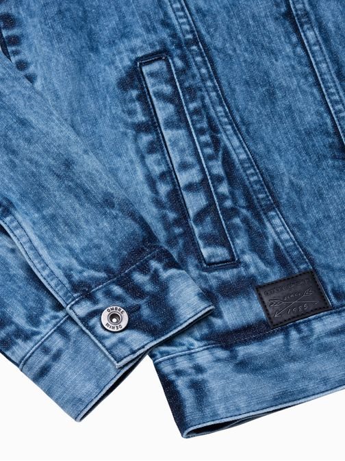 Jeans jakna v indigo barvi s potiskom C525