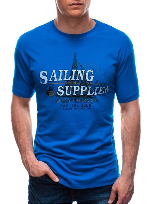 Modra majica s potiskom Sailing S1674