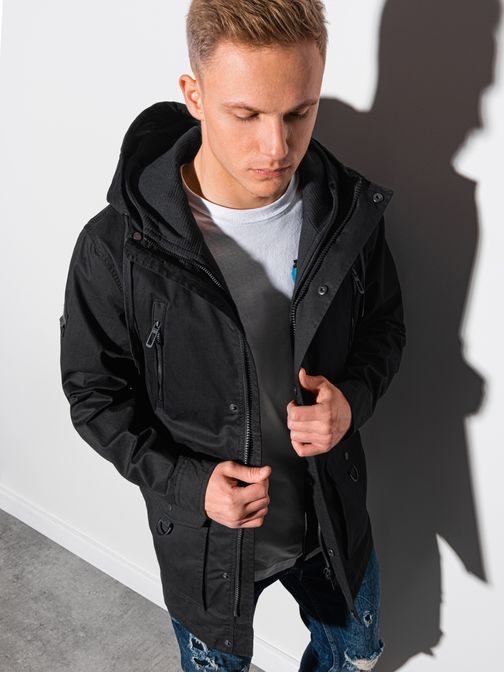 Prehodna jakna v temno črni barvi C456