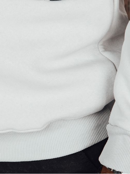 Zanimiv siv pulover z žepom in kapuco