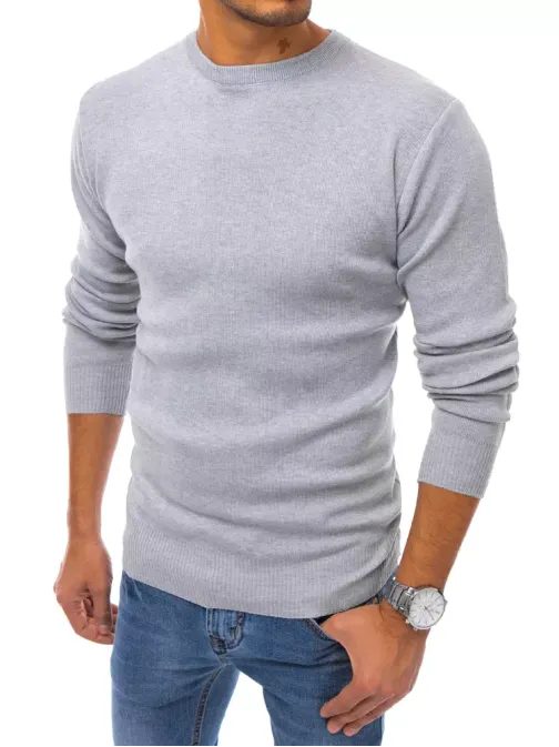 Svetlo siv enostaven pulover