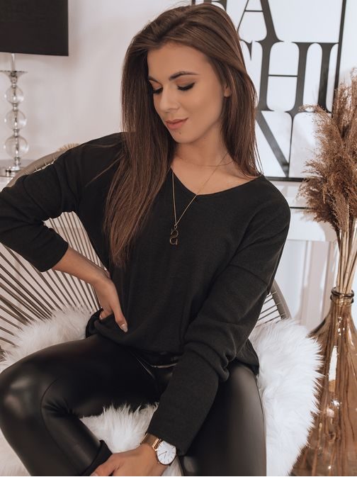 Elegantna ženska bluza Basic Sanny črna