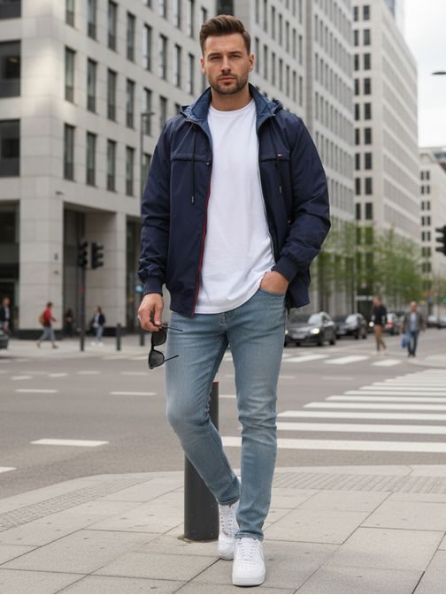 Obojestranska lahka jakna v granatni barvi