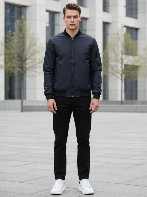 Modna moška prehodna jakna v modri barvi