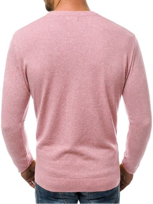 Trendovski moški pulover rožnati OZONEE O/6002/18