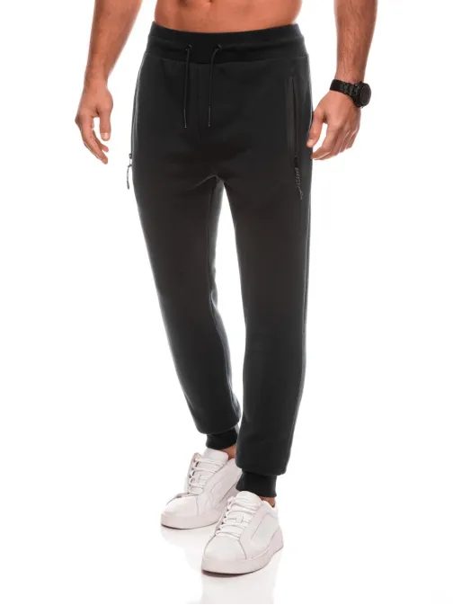 Basic črne moške trenirke V6 PABS-0104