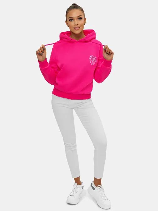 Rožnat ženski pulover s potiskom JS/B26013Z