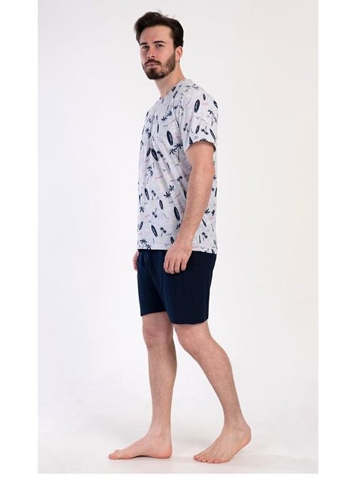 Sivo-modra moška pižama Surfing