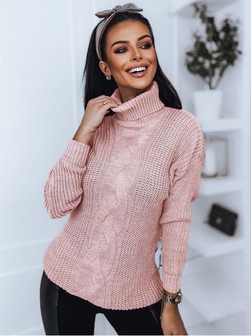 Rožnat ženski stilski pulover Carisma