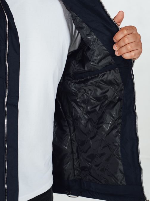 Modra prešita moška jakna za prehodno obdobje