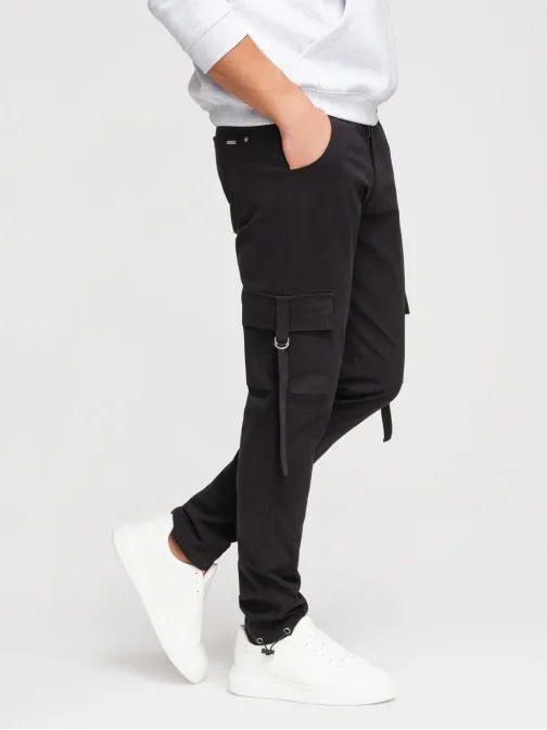 Črne moške tovorne hlače V4 P1516