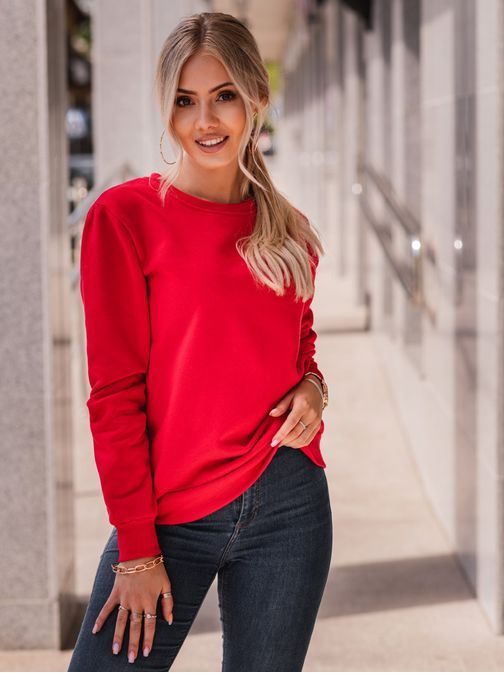 Ženski modni rdeč pulover TLR040