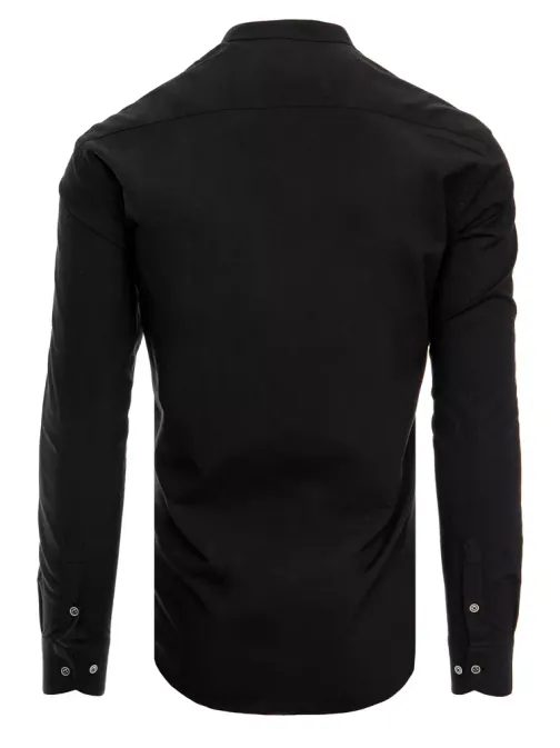 Elegantna črna srajca brez vzorca