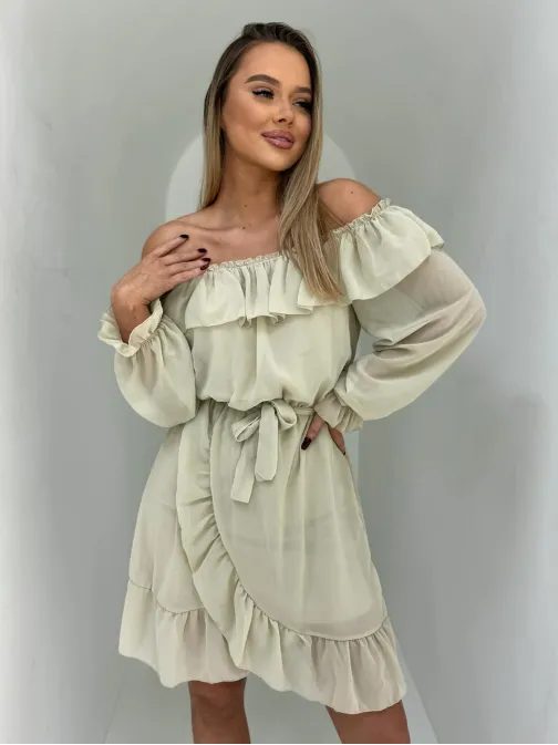 Unikatna bež ženska obleka dlr106