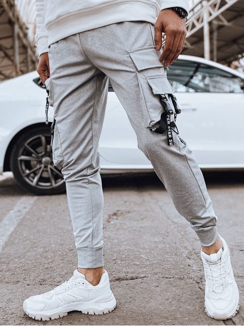 Moške športne hlače v sivi barvi