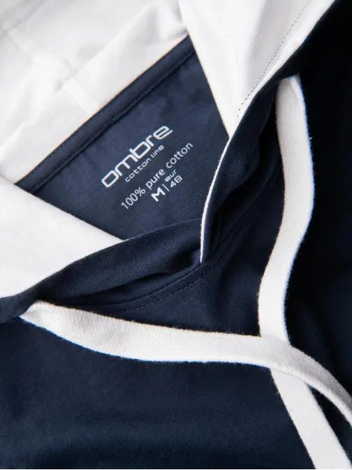 Edinstvena temno modra majica s kapuco