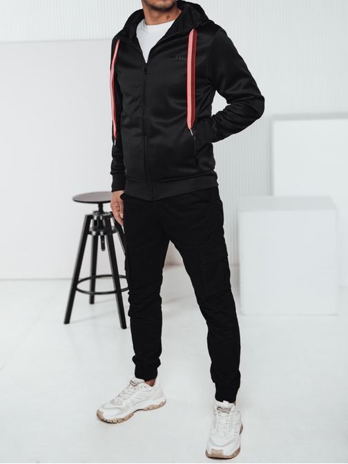 Zanimiv črn pulover s kapuco