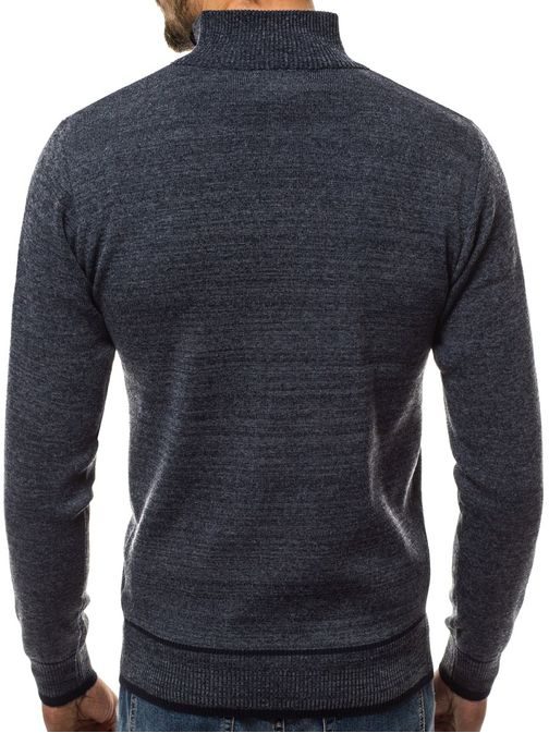 Moški pulover z zadrgo v indigo barvi OZONEE HR/1859H