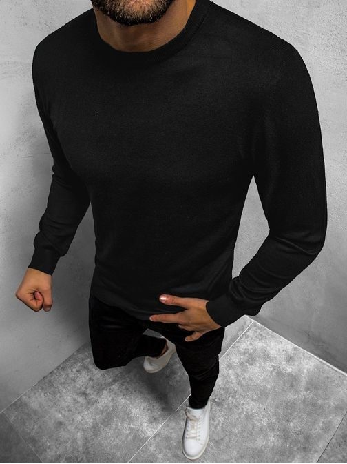 Preprost črn pulover BL/M001Z