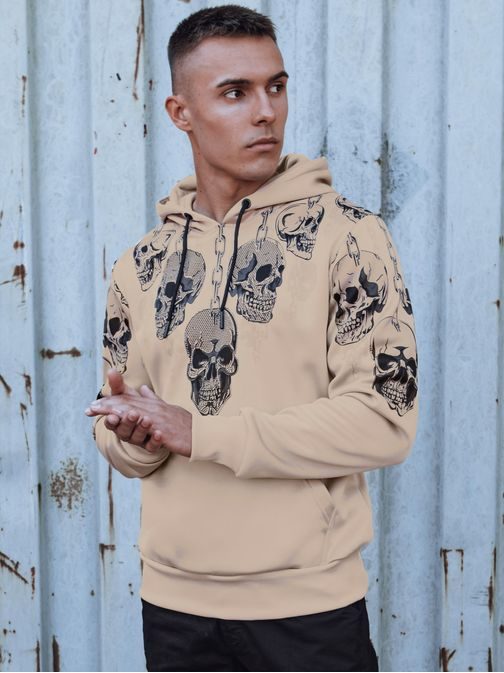 Originalen bež pulover s potiskom