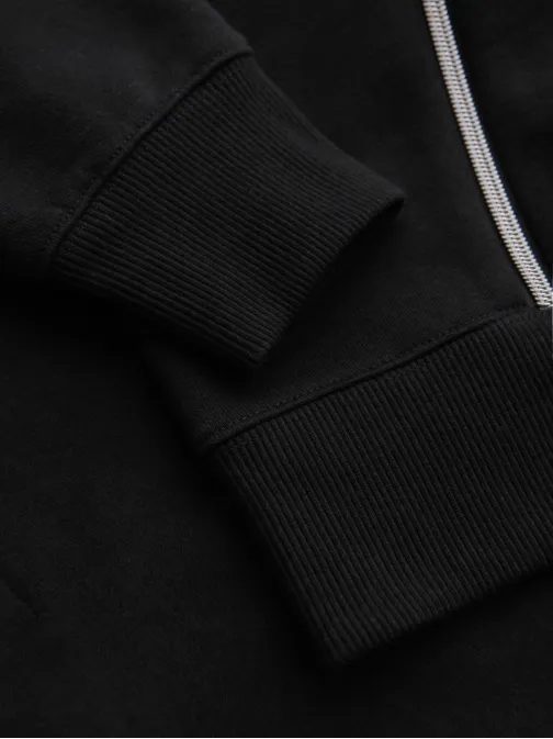 Brezčasen črn pulover z okrasnimi zadrgami V1 SSNZ-0187